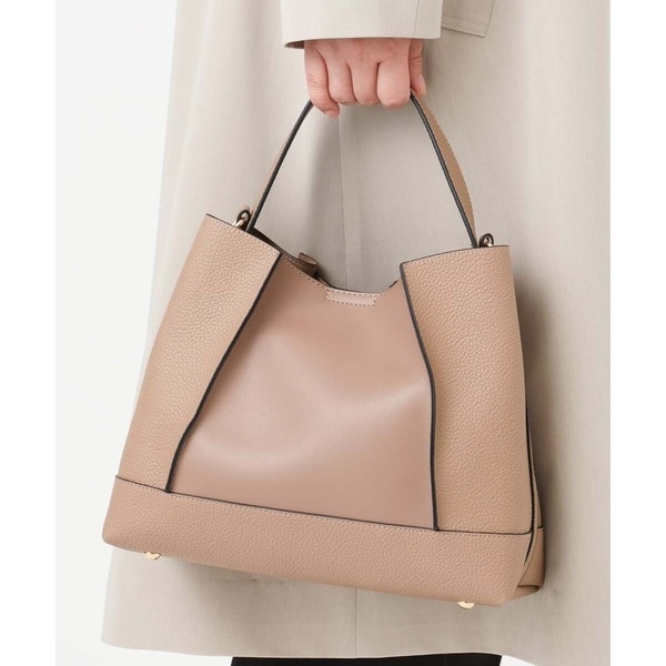 エウルキューブ（eur3）/【2WAY】切り替えデザインフェイクレザーハンドバッグ