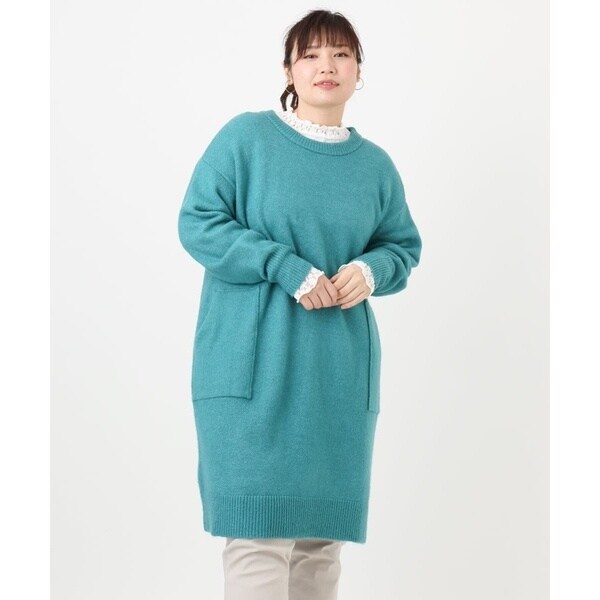 エウルキューブ（eur3）/【大きいサイズ/LAVEANGE×eur3】アンゴラタッチニットチュニックワンピース_5