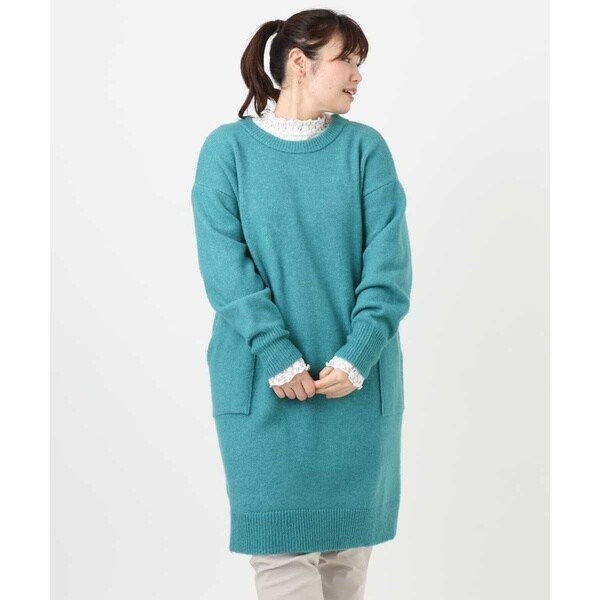 エウルキューブ（eur3）/【大きいサイズ/LAVEANGE×eur3】アンゴラタッチニットチュニックワンピース_6