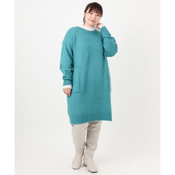 エウルキューブ（eur3）/【大きいサイズ/LAVEANGE×eur3】アンゴラタッチニットチュニックワンピース_14