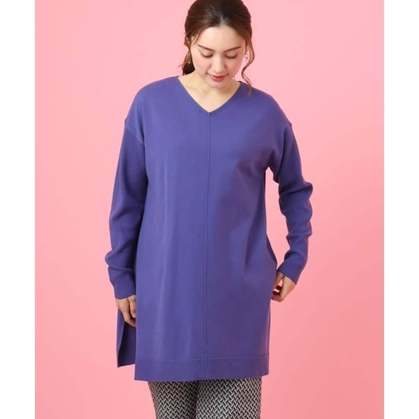 【NEW】エウルキューブ（eur3）/【大きいサイズ】Vネックニットチュニック