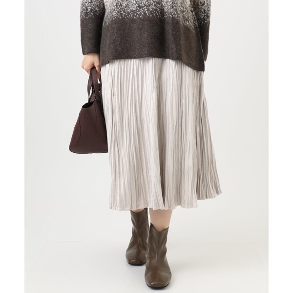 【NEW】エウルキューブ（eur3）/【大きいサイズ/a．v．v×eur3】フェイクスエードプリーツスカート
