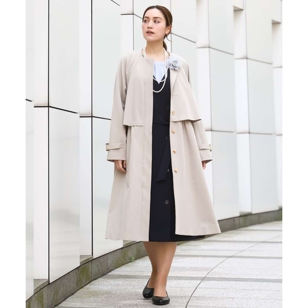 【NEW】エウルキューブ（eur3）/【大きいサイズ】ノーカラートレンチコート