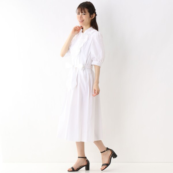 カールパークレーン/タイプライターフリルシャツワンピース