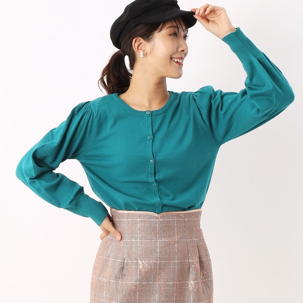 カールパークレーン/袖ギャザーカーデ