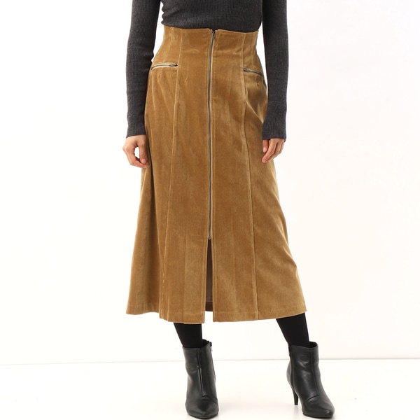 カールパークレーン/コール天アフロントオープンスカート