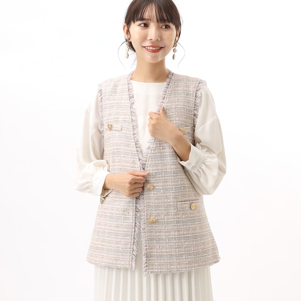 カールパークレーン/ツイードフリンジジレの通販は 10,501円