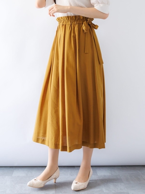 カールパークレーン（Karl Park Lane）/ウエストゴムリボン付タックスカート カールパークレーン（Karl Park Lane）/ウエストゴムリボン付タックス