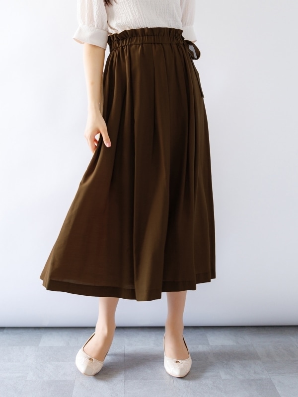 カールパークレーン（Karl Park Lane）/ウエストゴムリボン付タックスカート