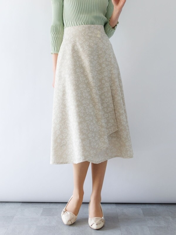 カールパークレーン（Karl Park Lane）/杢調ジャガード巻風フレアースカート