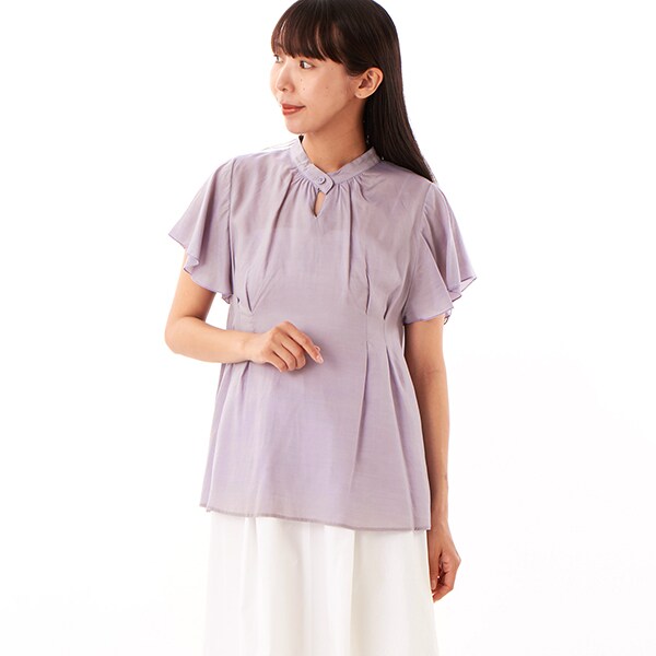 カールパークレーン（Karl Park Lane）/【半袖ブラウス・涼しい】キュプラローン フレアー袖チュニック