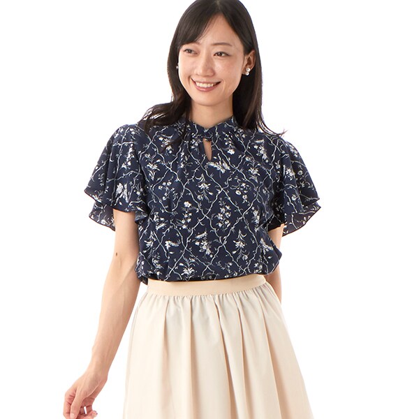 Karl Park Lane カールパークレーン フレア ロング スカート sizeL/紺