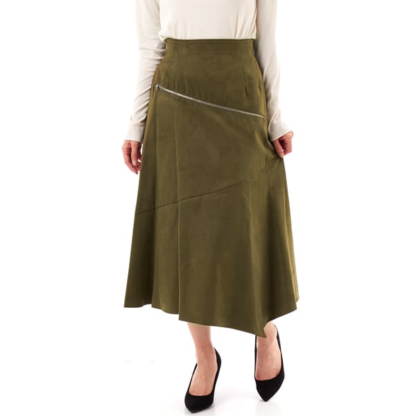 カールパークレーン（Karl Park Lane）/スェード　切替フレアースカート