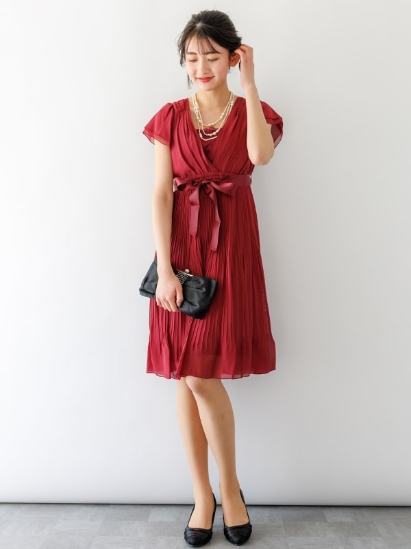 カールパークレーン（Karl Park Lane）/【結婚式】【パーティー】【ドレス】（セール品も対象）胸元レースカシュクールプリーツワンピ カールパークレーン（Karl Park Lane）/【結婚式】【パーティー