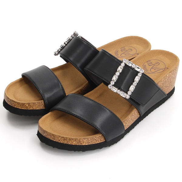 アンリーフ（unReef）/ビジューバックルモチーフミュールサンダル