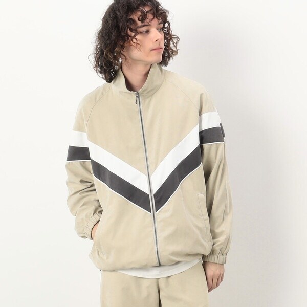 パープル＆イエロー（Purple & Yellow）/【セットアップ対応】ポリエステルピーチ ラインブルゾン パープル＆イエロー（Purple & Yellow）/【セットアップ対応