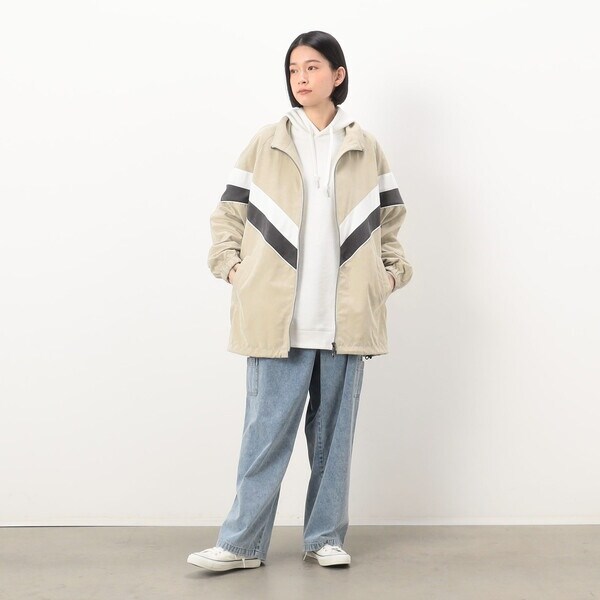 パープル＆イエロー（Purple & Yellow）/【セットアップ対応】ポリエステルピーチ ラインブルゾン パープル＆イエロー（Purple & Yellow）/【セットアップ対応