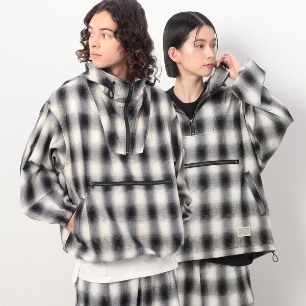 パープル＆イエロー（Purple & Yellow）/オンブレーチェックアノラックの通販は