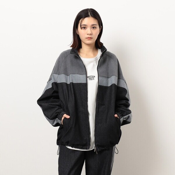 パープル＆イエロー（Purple & Yellow）/ストレッチデニム配色切替