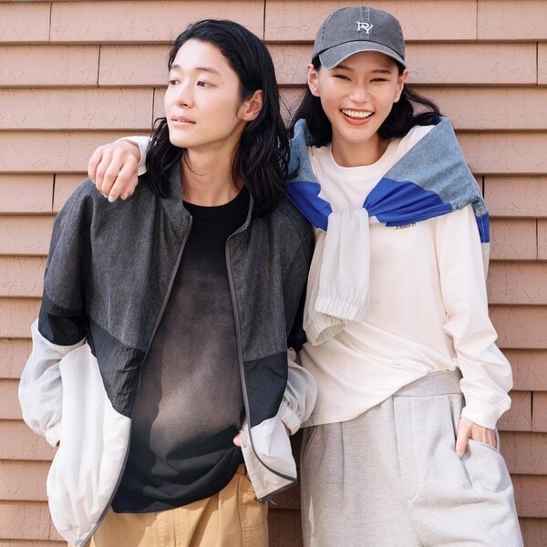 パープル＆イエロー（Purple & Yellow）/ライトオンスデニム×シアーナイロン切替ブルゾン