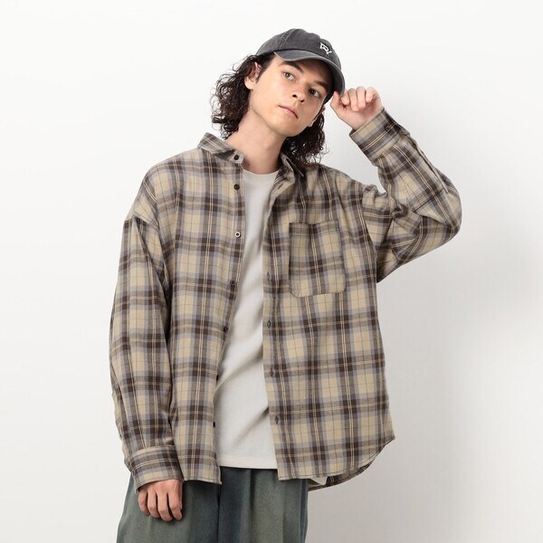 パープル＆イエロー（Purple & Yellow）/T/C チェックシャツ_13