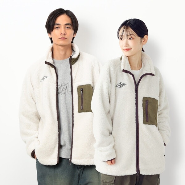 パープル＆イエロー（Purple & Yellow）/ボアフリースブルゾン