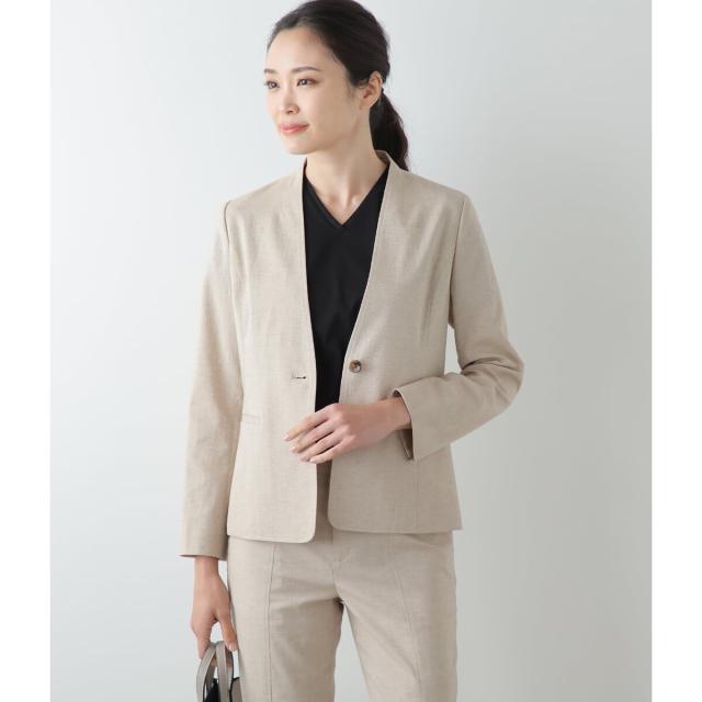 ニューヨーカー（NEWYORKER）/【ウォッシャブル】ドライシャンブレークロス カラーレスジャケットの通販は