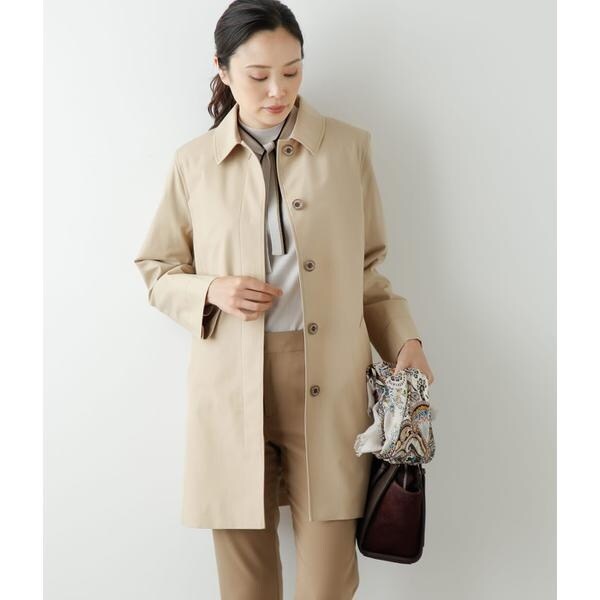 NEWYORKER TCオーガニックギャバ ステンカラーコート ライナー付き セール】【撥水】TCオーガニックギャバジン ステンカラーコート