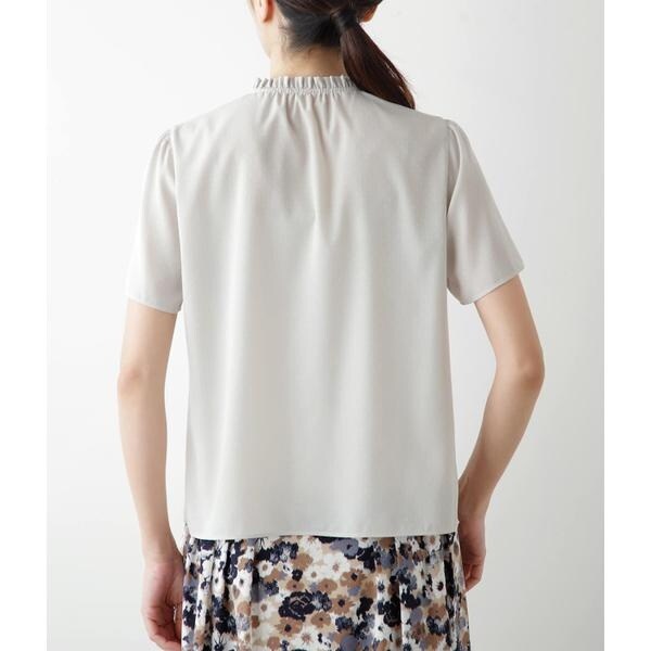 ニューヨーカー（NEWYORKER）/ミニドットデシン フリルカラー半袖プルオーバーブラウスの通販は