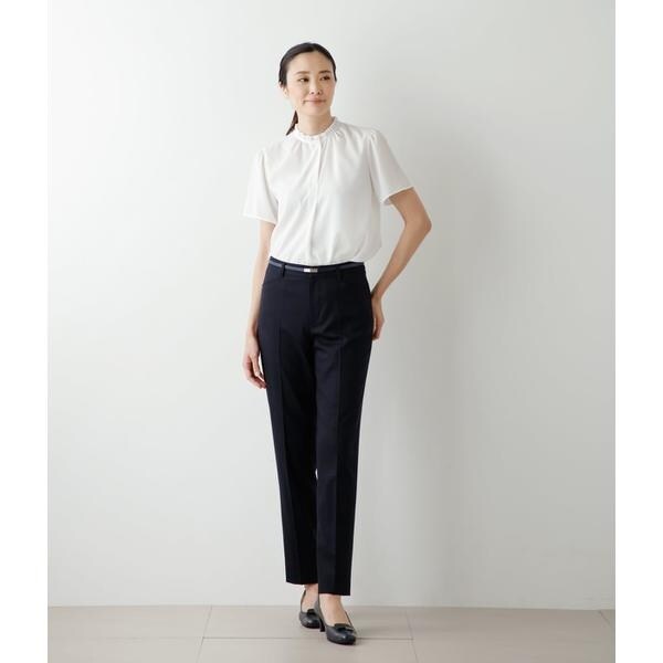 ニューヨーカー（NEWYORKER）/ミニドットデシン フリルカラー半袖プルオーバーブラウスの通販は