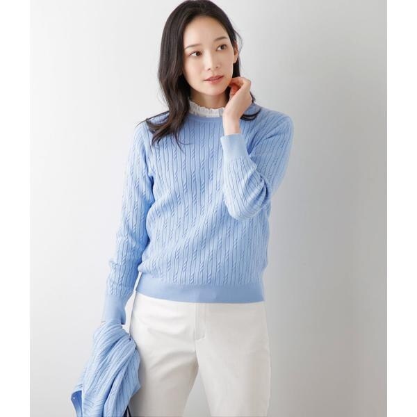 ニューヨーカー（NEWYORKER）/ミニドットデシン フリルカラー半袖プルオーバーブラウスの通販は