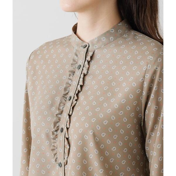 ニューヨーカー（NEWYORKER）/ドットペイズリープリントバンドカラー7分袖ブラウスの通販は