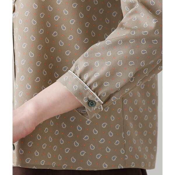 ニューヨーカー（NEWYORKER）/ドットペイズリープリントバンドカラー7分袖ブラウスの通販は