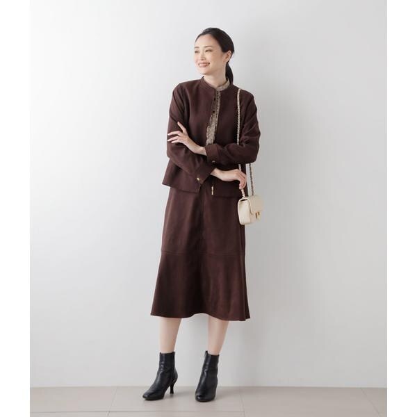 ニューヨーカー（NEWYORKER）/ドットペイズリープリントバンドカラー7分袖ブラウスの通販は