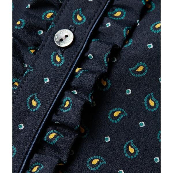 ニューヨーカー（NEWYORKER）/ドットペイズリープリントバンドカラー7分袖ブラウスの通販は