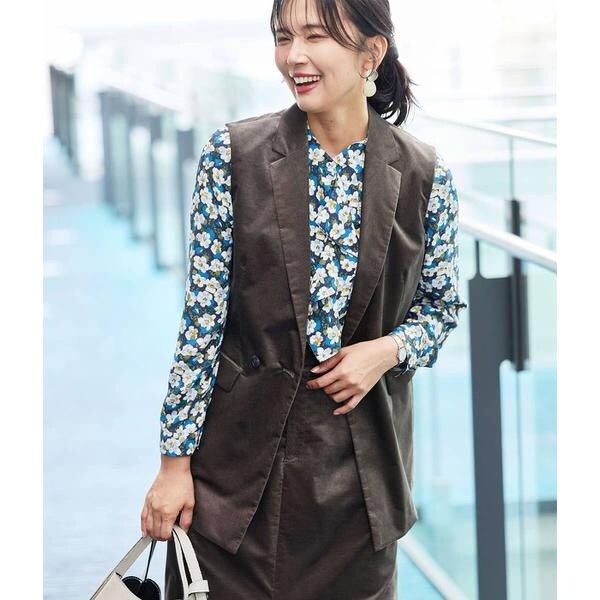 ニューヨーカー（NEWYORKER）/【ウォッシャブル】ライトコール ダブルブレストジレ ニューヨーカー（NEWYORKER）/【ウォッシャブル】ライトコール ダブル