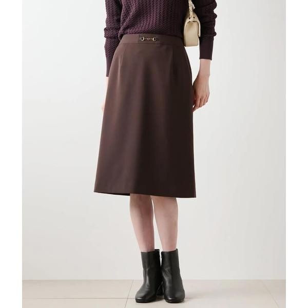 ニューヨーカー（NEWYORKER）/ギャバライクポリエステル ビット付きAラインスカート