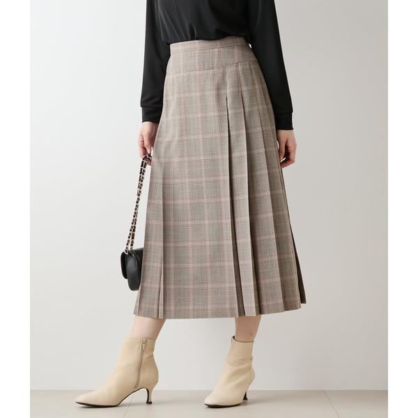 ニューヨーカー（NEWYORKER）/カラードグレンチェック サイドタックプリーツスカート