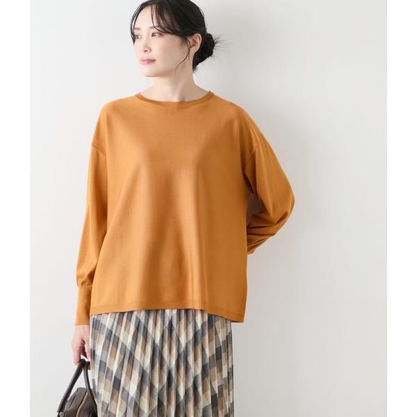 ニューヨーカー（NEWYORKER）/【手洗い可能】ハイツイストシルクレーヨン天竺 フレアニットプルオーバ