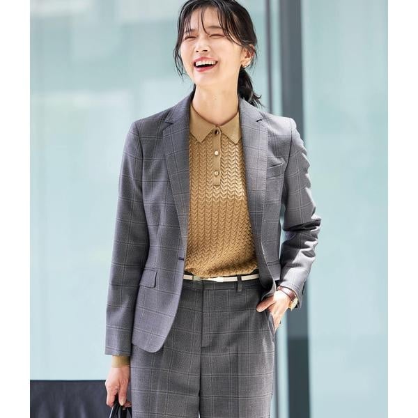 ニューヨーカー（NEWYORKER）/ウールウインドウペイン ノッチドラペル1釦ジャケット