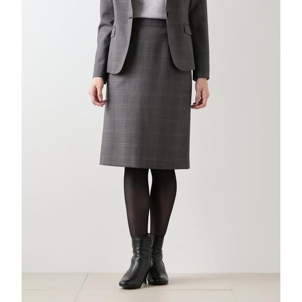 【NEW】ニューヨーカー（NEWYORKER）/ウールウインドウペイン ストレートスカート