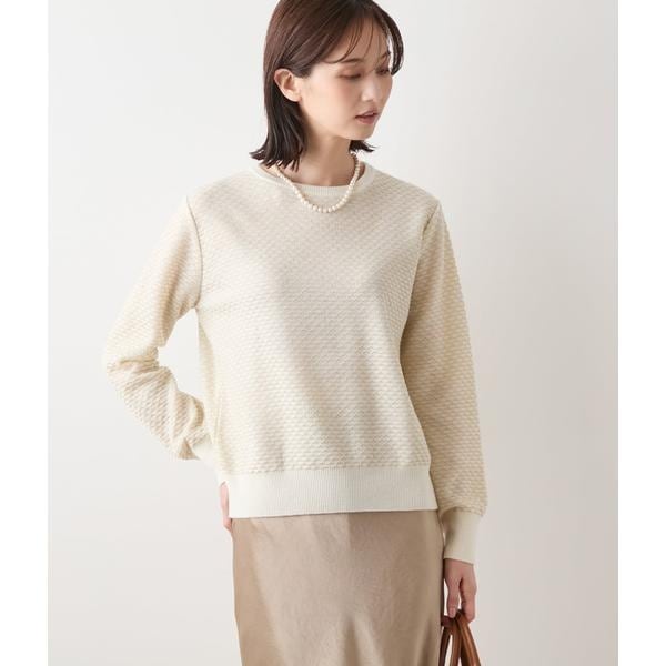 ニューヨーカー（NEWYORKER）/【手洗い可能】トライアングルラメ クルーネックニットプルオーバー