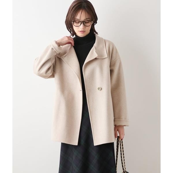 ニューヨーカー（NEWYORKER）/ウールナイロンリバー スタンドショートコート