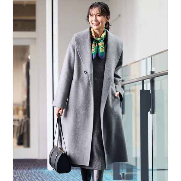 ニューヨーカー（NEWYORKER）/ウールナイロンリバー ショールカラーロングコート