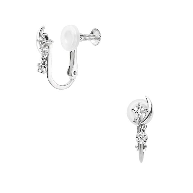 ヴイエー ヴァンドーム青山（va vendome aoyama）/K10ホワイトゴールド　三日月　イヤリング 37,400円