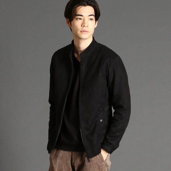 ハイダウェイ/ポンチスウェードシングルライダースブルゾン