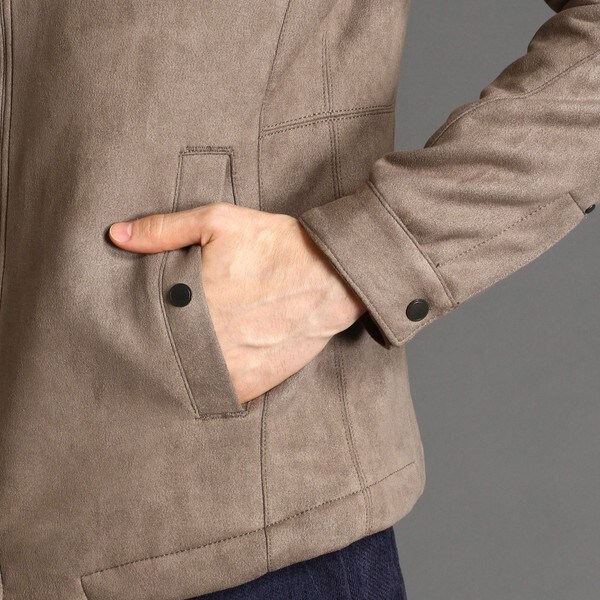 ハイダウェイ/ポンチスウェードシングルライダースブルゾンの通販はau