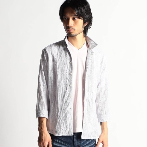 ハイダウェイ（HIDEAWAYS）/ラッセルレース７分袖シャツ