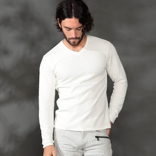 ハイダウェイ（HIDEAWAYS）/ゼブラ風ブリスタ−ジャカードＶネックプルオーバーの通販はその他トップス