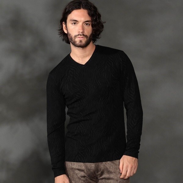 ハイダウェイ（HIDEAWAYS）/ゼブラ風ブリスタ−ジャカードＶネックプルオーバーの通販は